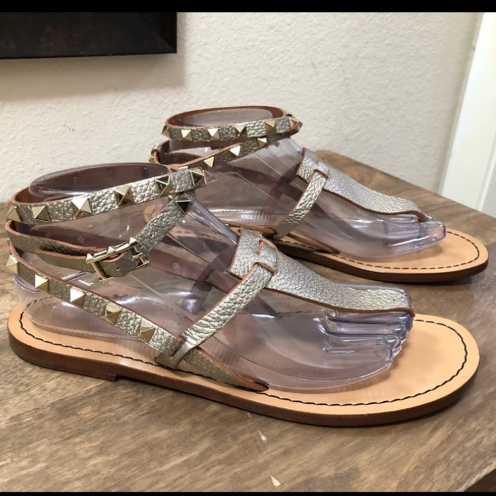 Valentino Garavani Silver Studded Sandals